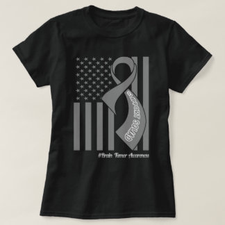 Support Squad Hersentumor Amerikaanse vlag grijs l T-shirt
