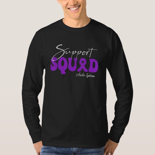 Support Squad Hurler Syndrome Awareness Purple Rib T-shirt (Voorkant)