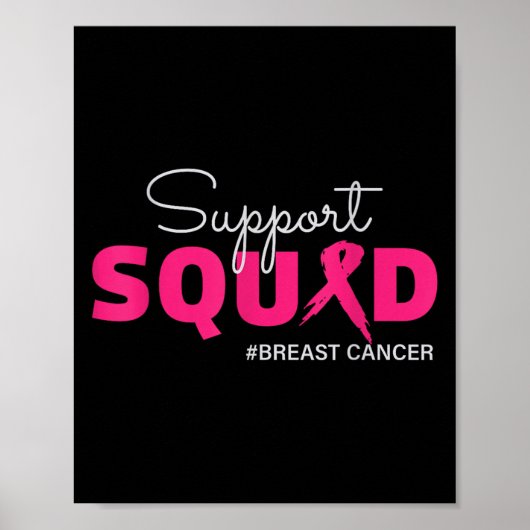 Support Squad I Draag roze borstkankerbewustzijn Poster (Voorkant)
