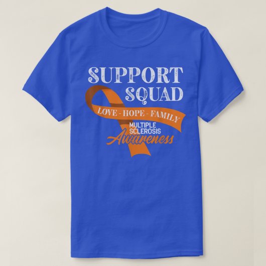 Support Squad I ED MS Multiple Sclerosis Awareness T-shirt (Design voorkant)