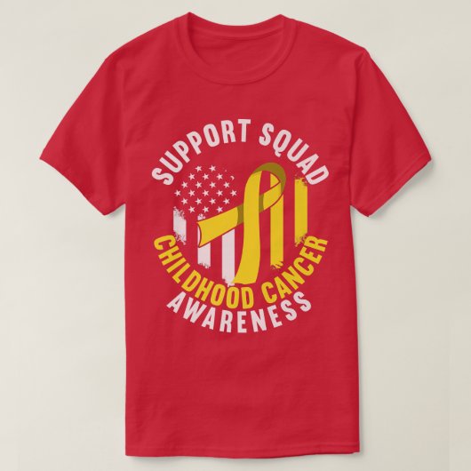 Support Squad I Gold Awareness Ribbon I Childhood T-shirt (Design voorkant)