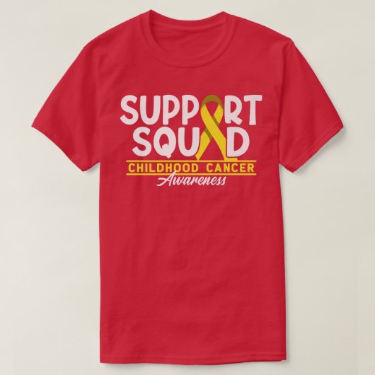Support Squad I Gold Awareness Ribbon I Childhood T-shirt (Design voorkant)