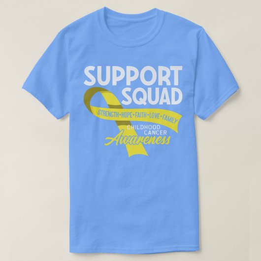 Support Squad I Gold Awareness Ribbon I Childhood T-shirt (Design voorkant)
