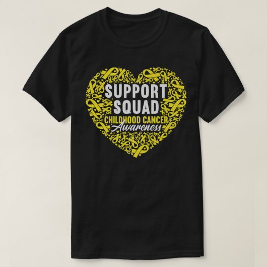 Support Squad I Gold Awareness Ribbon I Childhood T-shirt (Design voorkant)