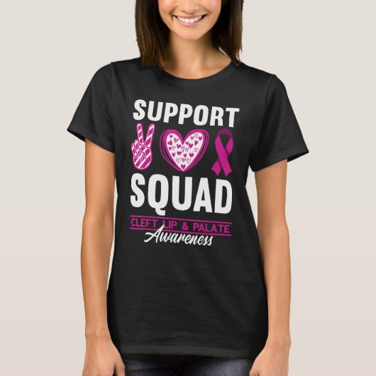 Support Squad I Orofacial Birth Defect Cleft Lip & T-shirt (Voorkant)