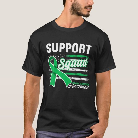 Support Squad I Transplant Survivor Organ Donation T-shirt (Voorkant)