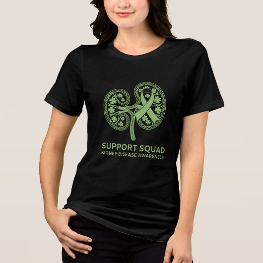 Support Squad Kidney Disease Awareness Tri-Blend Shirt (Voorkant)