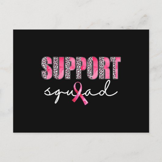 Support Squad Leopard Pink Warrior Breast Cancer A Briefkaart (Voorkant)