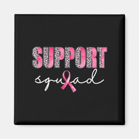 Support Squad Leopard Pink Warrior Breast Cancer A Magneet (Voorkant)