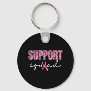 Support Squad Leopard Pink Warrior Breast Cancer A Sleutelhanger