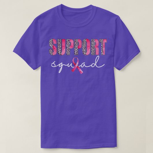 Support Squad Leopard Pink Warrior Breast Cancer A T-shirt (Design voorkant)