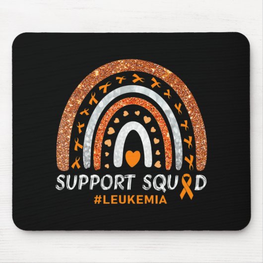 Support Squad Leukemia Awareness Rainbow Gift Warf Muismat (Voorkant)