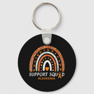 Support Squad Leukemia Awareness Rainbow Gift Warf Sleutelhanger