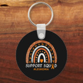 Support Squad Leukemia Awareness Rainbow Gift Warf Sleutelhanger (Voorkant)