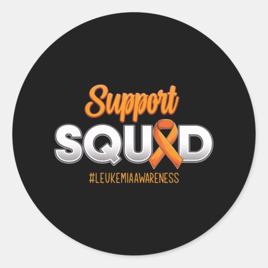 Support Squad Leukemia Awareness Warrior Fight for Ronde Sticker (Voorkant)