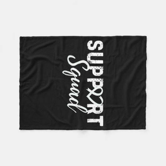 Support Squad Longkanker Liefde Hart Wit Lint Fleece Deken (Voorkant (Horizontaal))