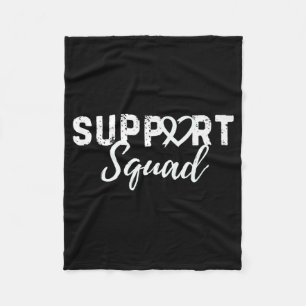 Support Squad Longkanker Liefde Hart Wit Lint Fleece Deken