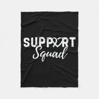 Support Squad Longkanker Liefde Hart Wit Lint Fleece Deken