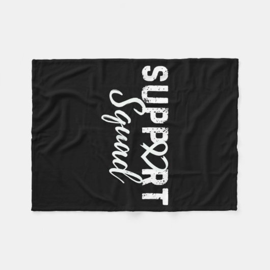 Support Squad Longkanker Liefde Hart Wit Lint Fleece Deken (Voorkant (Horizontaal))
