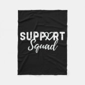 Support Squad Longkanker Liefde Hart Wit Lint Fleece Deken (Voorkant)