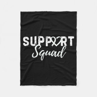 Support Squad Longkanker Liefde Hart Wit Lint Fleece Deken