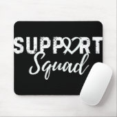 Support Squad Longkanker Liefde Hart Wit Lint Muismat (Met muis)
