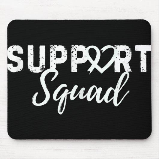 Support Squad Longkanker Liefde Hart Wit Lint Muismat (Voorkant)