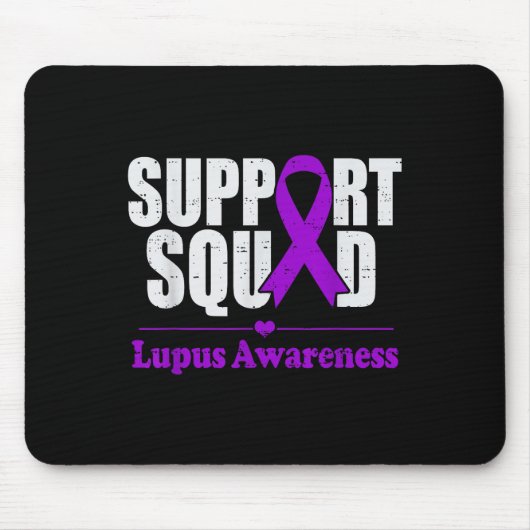 Support Squad Lupus Awareness Paarse auto-immuunzi Muismat (Voorkant)