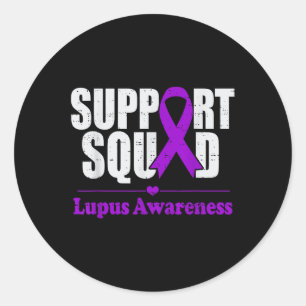 Support Squad Lupus Awareness Paarse auto-immuunzi Ronde Sticker