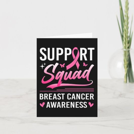 Support Squad Matching Family Breast Cancer Awaren Kaart (Voorkant)