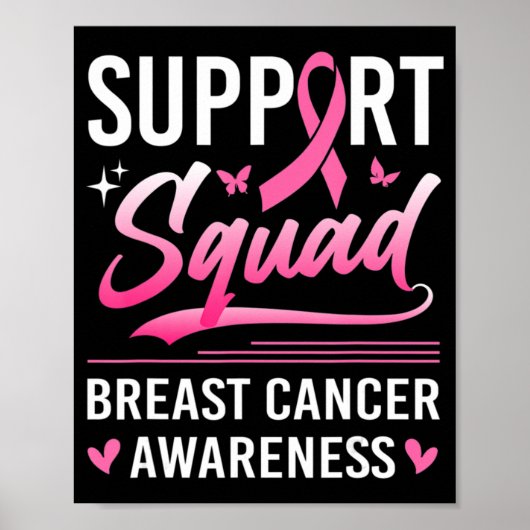 Support Squad Matching Family Breast Cancer Awaren Poster (Voorkant)