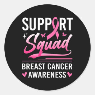 Support Squad Matching Family Breast Cancer Awaren Ronde Sticker