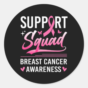 Support Squad Matching Family Breast Cancer Awaren Ronde Sticker