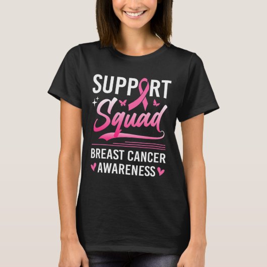 Support Squad Matching Family Breast Cancer Awaren T-shirt (Voorkant)