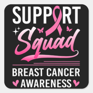 Support Squad Matching Family Breast Cancer Awaren Vierkante Sticker