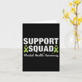 Support Squad Mental Health Awareness Green Ribbon Kaart (Gele Bloem)