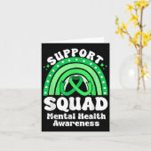 Support Squad Mental Health Awareness Green Ribbon Kaart (Gele Bloem)