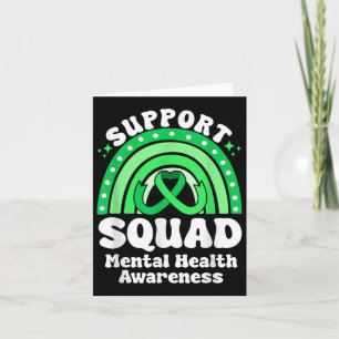 Support Squad Mental Health Awareness Green Ribbon Kaart