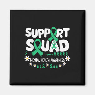 Support Squad Mental Health Awareness Green Ribbon Magneet