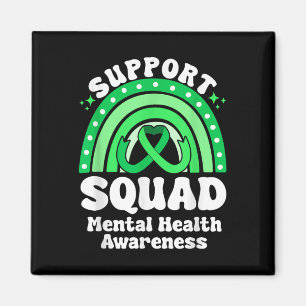 Support Squad Mental Health Awareness Green Ribbon Magneet