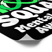 Support Squad Mental Health Awareness Green Ribbon Poster (Hoek)