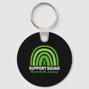 Support Squad Mental Health Awareness Green Ribbon Sleutelhanger