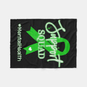 Support Squad Mental Health Awareness Lime Green R Fleece Deken (Voorkant (Horizontaal))
