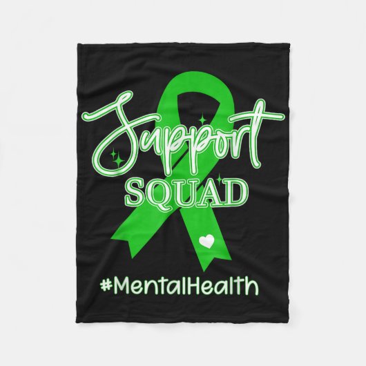 Support Squad Mental Health Awareness Lime Green R Fleece Deken (Voorkant)
