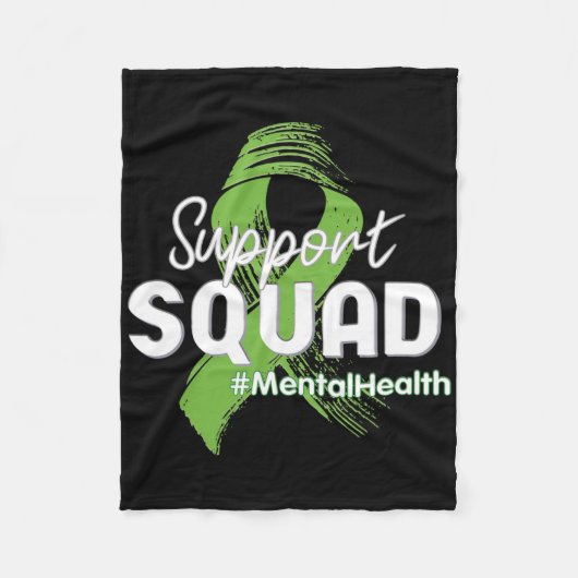 Support Squad Mental Health Awareness Lime Green R Fleece Deken (Voorkant)