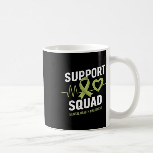 Support Squad Mental Health Awareness Lime Green R Koffiemok (Rechts)
