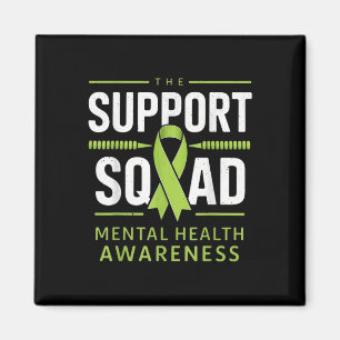 Support Squad Mental Health Awareness Lime Green R Magneet