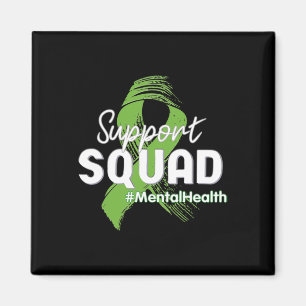 Support Squad Mental Health Awareness Lime Green R Magneet