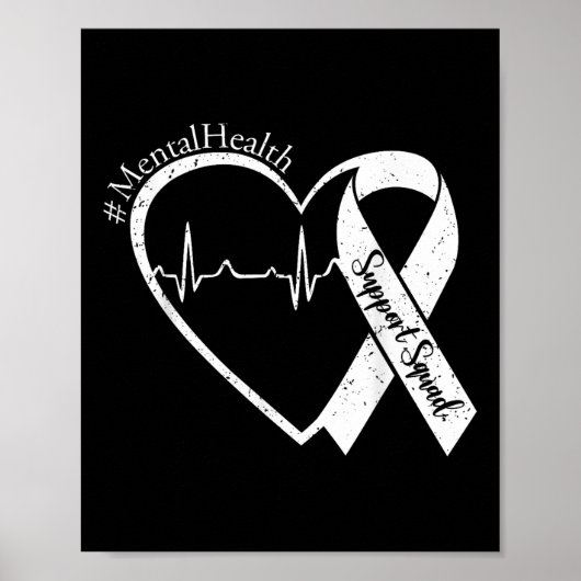 Support Squad Mental Health Awareness Lime Green R Poster (Voorkant)