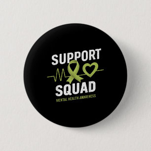 Support Squad Mental Health Awareness Lime Green R Ronde Button 5,7 Cm